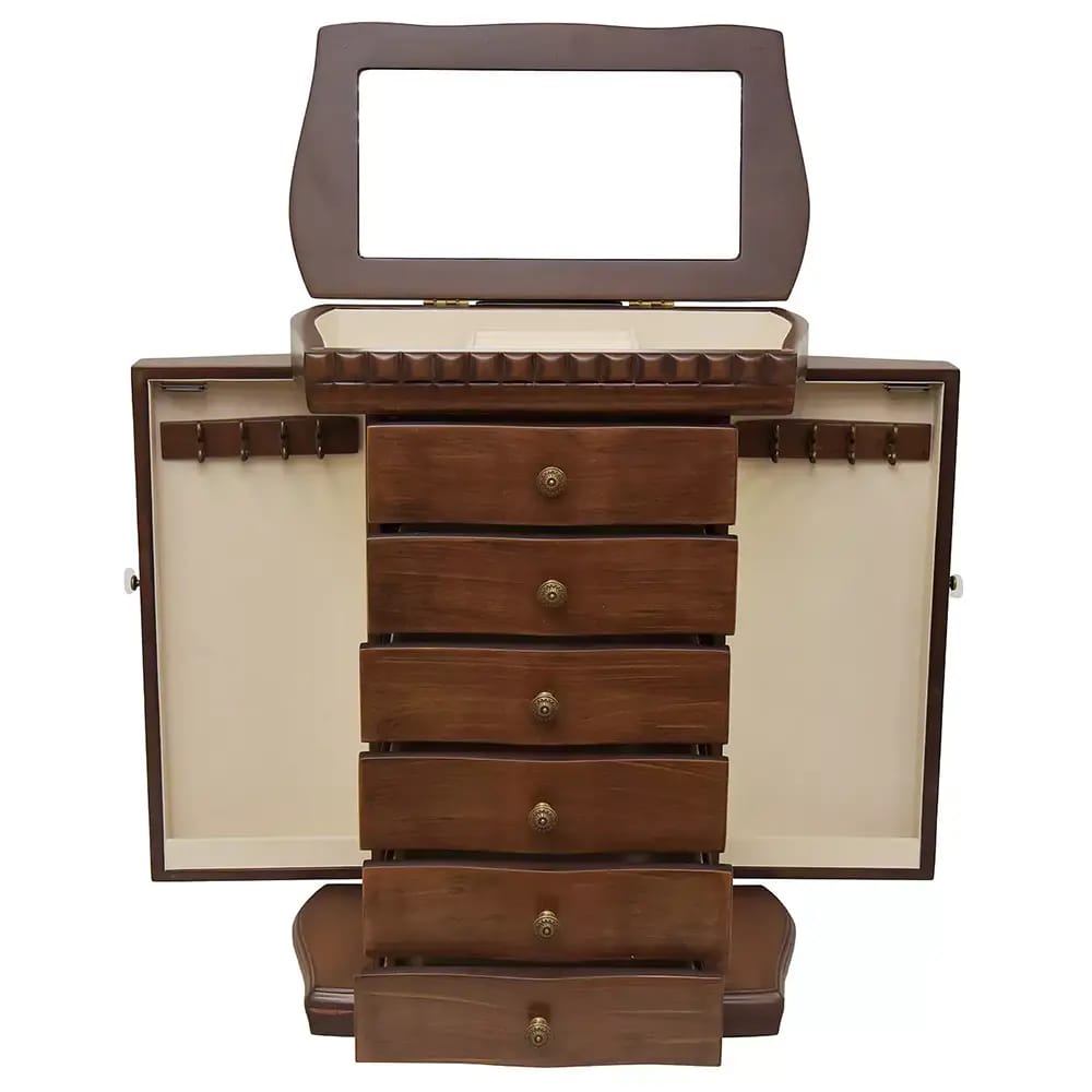 Traditional Large Jewelry Box, Brown