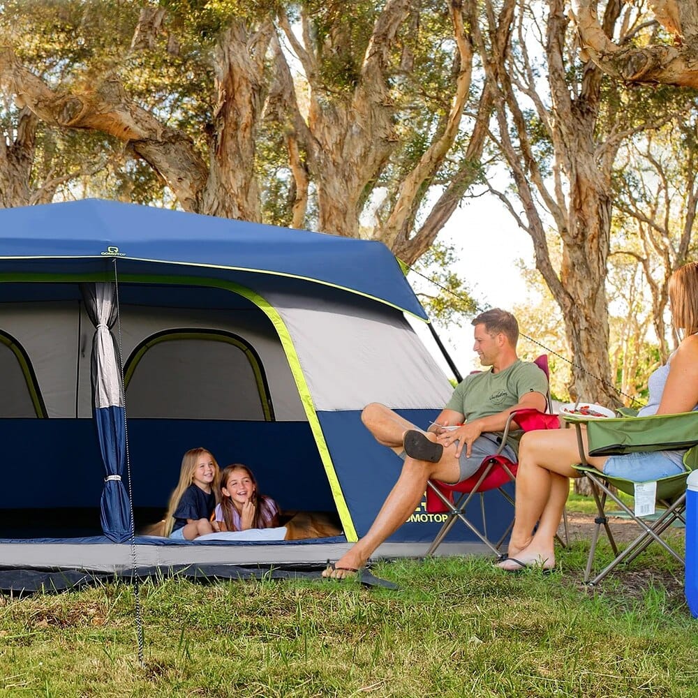 QOMOTOP 6-Person Waterproof Camping Tent, Blue