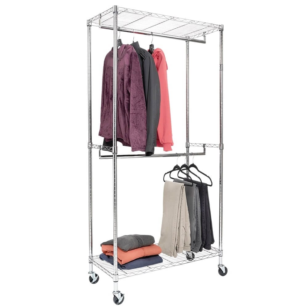 2-Tier Rolling Garment Rack