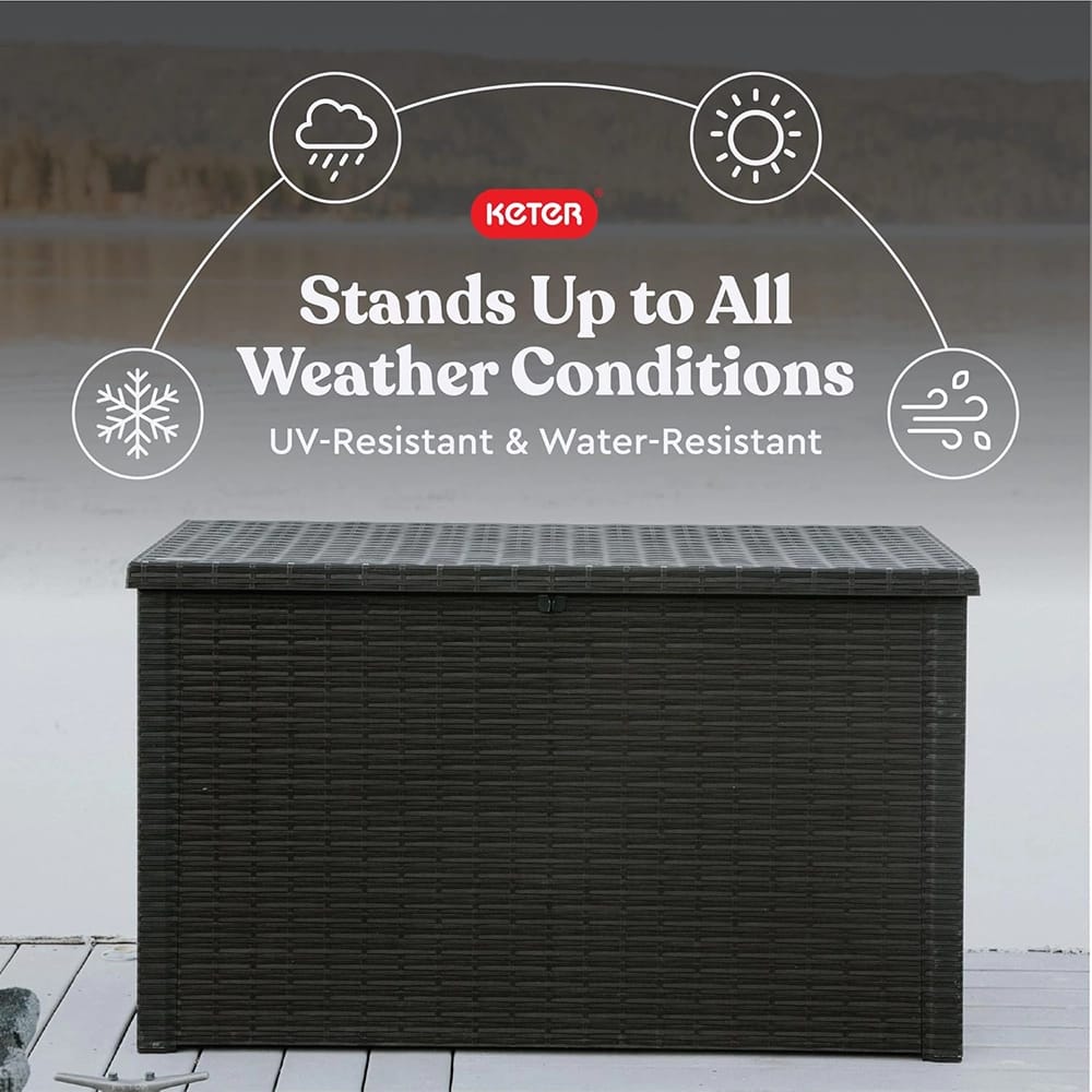 Keter XXL 230 Gallon Resin Outdoor Deck Box, Gray