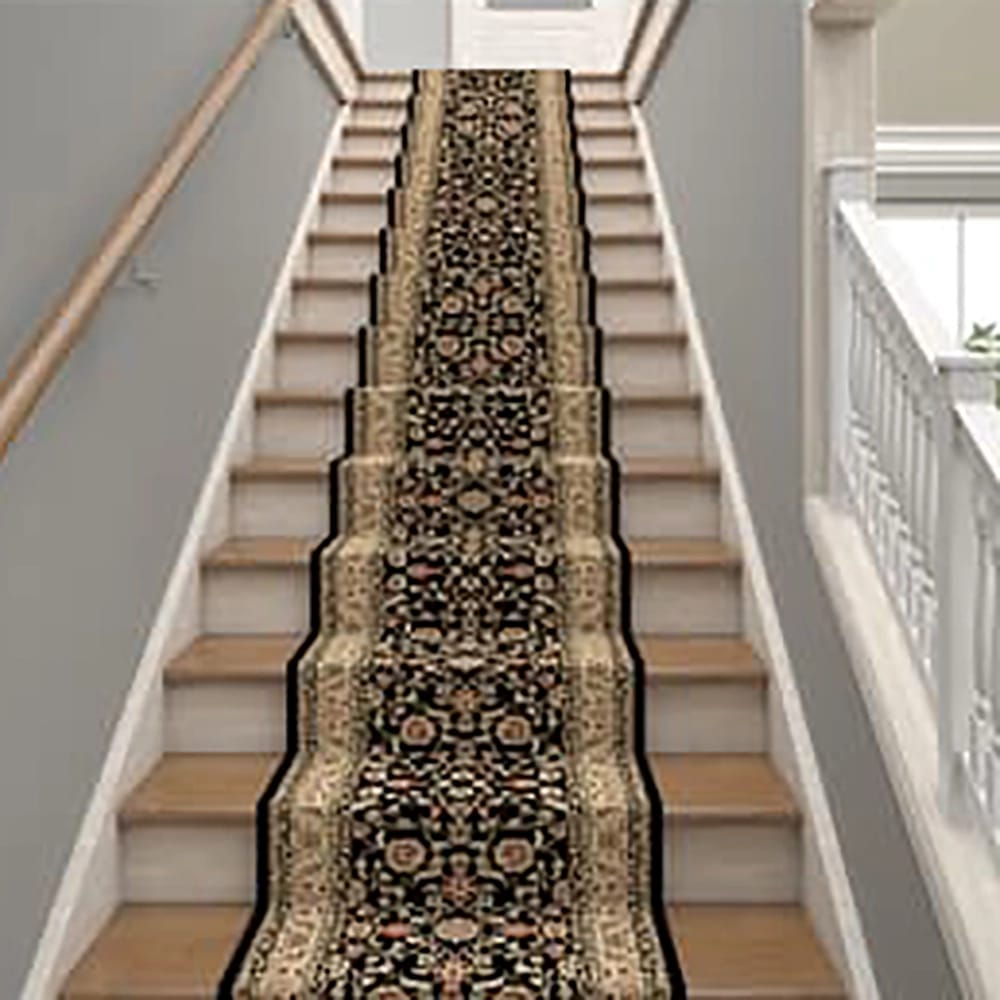 Avalon 26" x 25' Stair Runner, Marash Black