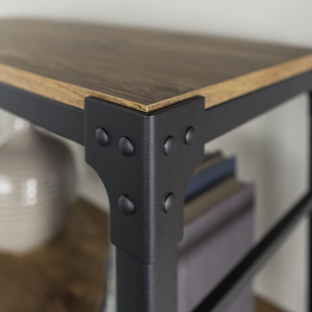 Walker Edison Urban Industrial Angle Iron Bookshelf, Barnwood