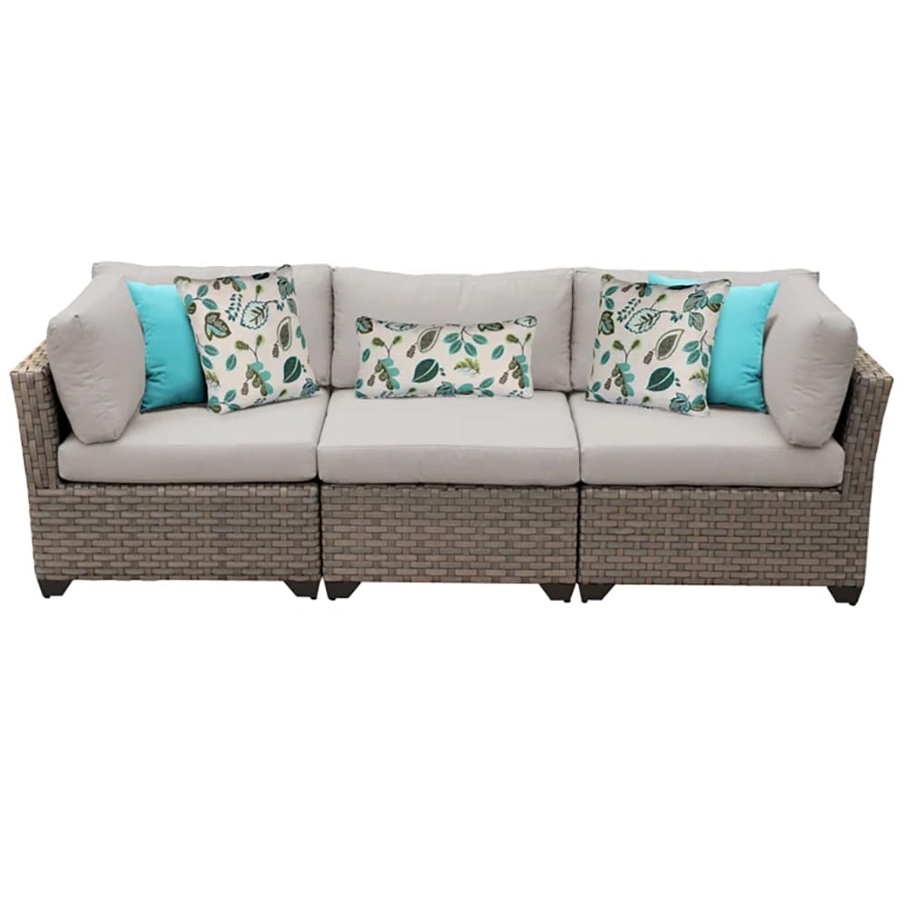TK Classics Outdoor Sofa with Cushions, Brown/Beige
