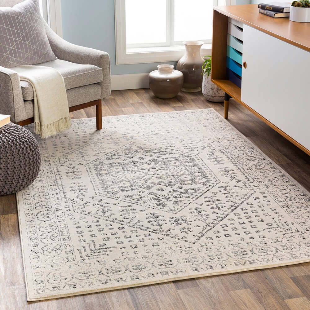 Surya City 7'10"x10'3" Area Rug, Ivory/Gray