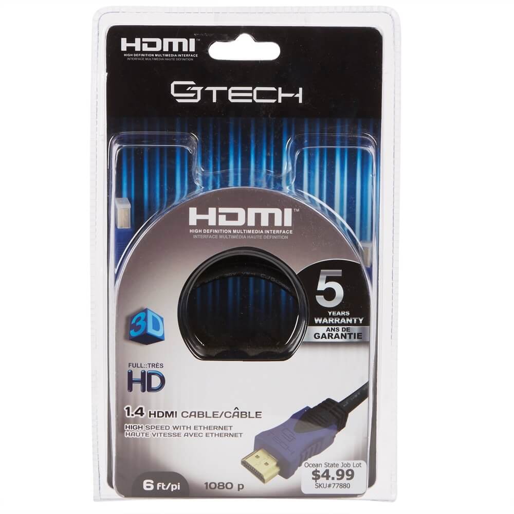 CJ Tech HDMI Cable, 6'