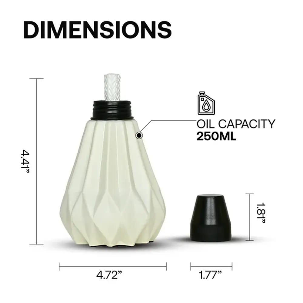Decorative Glass Pineapple Table Torch, 3 Pack, White