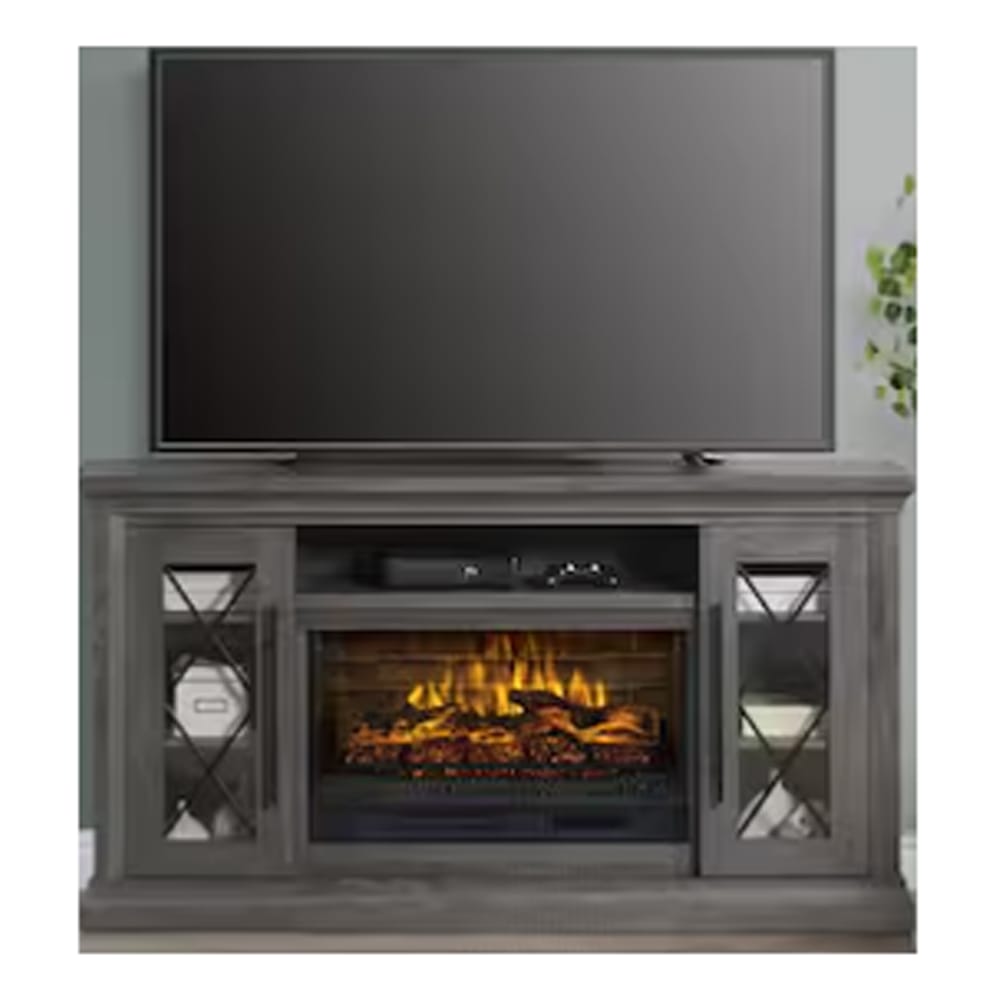 Whalen 65-Inch Freestanding Fireplace Console, Ash Gray