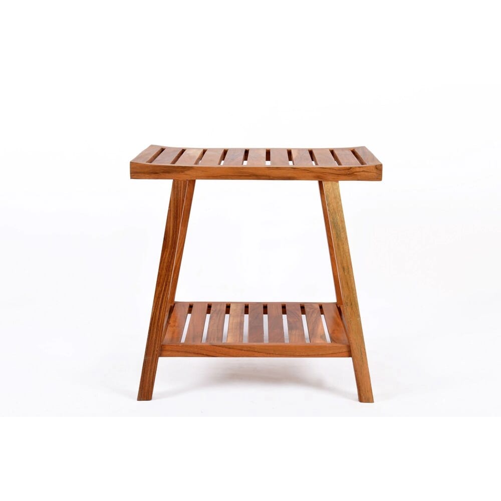 Acacia Wood Bath Bench, Natural