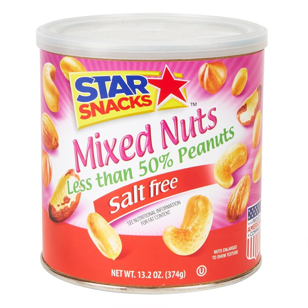 Star Snacks Unsalted Mixed Nuts, 13.2 oz