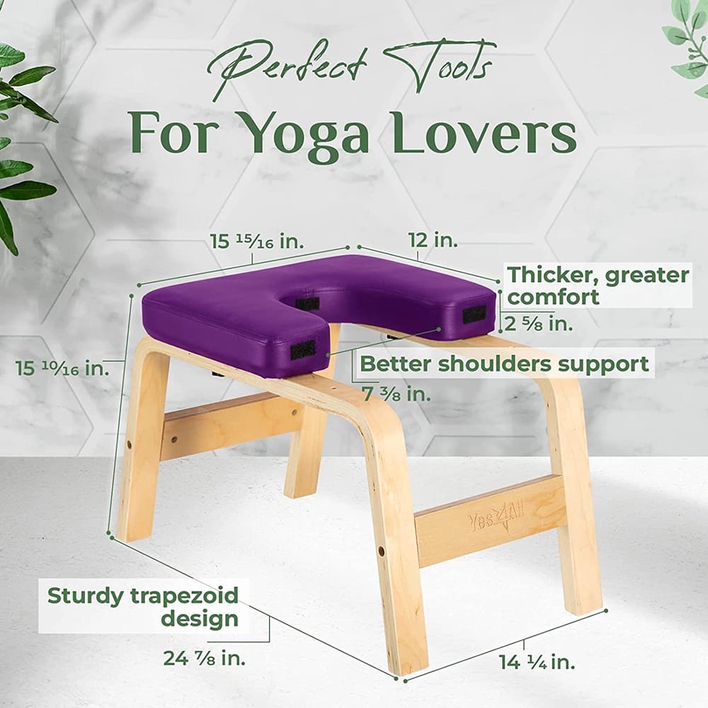 Yes4All Wooden Yoga Stool, Violet