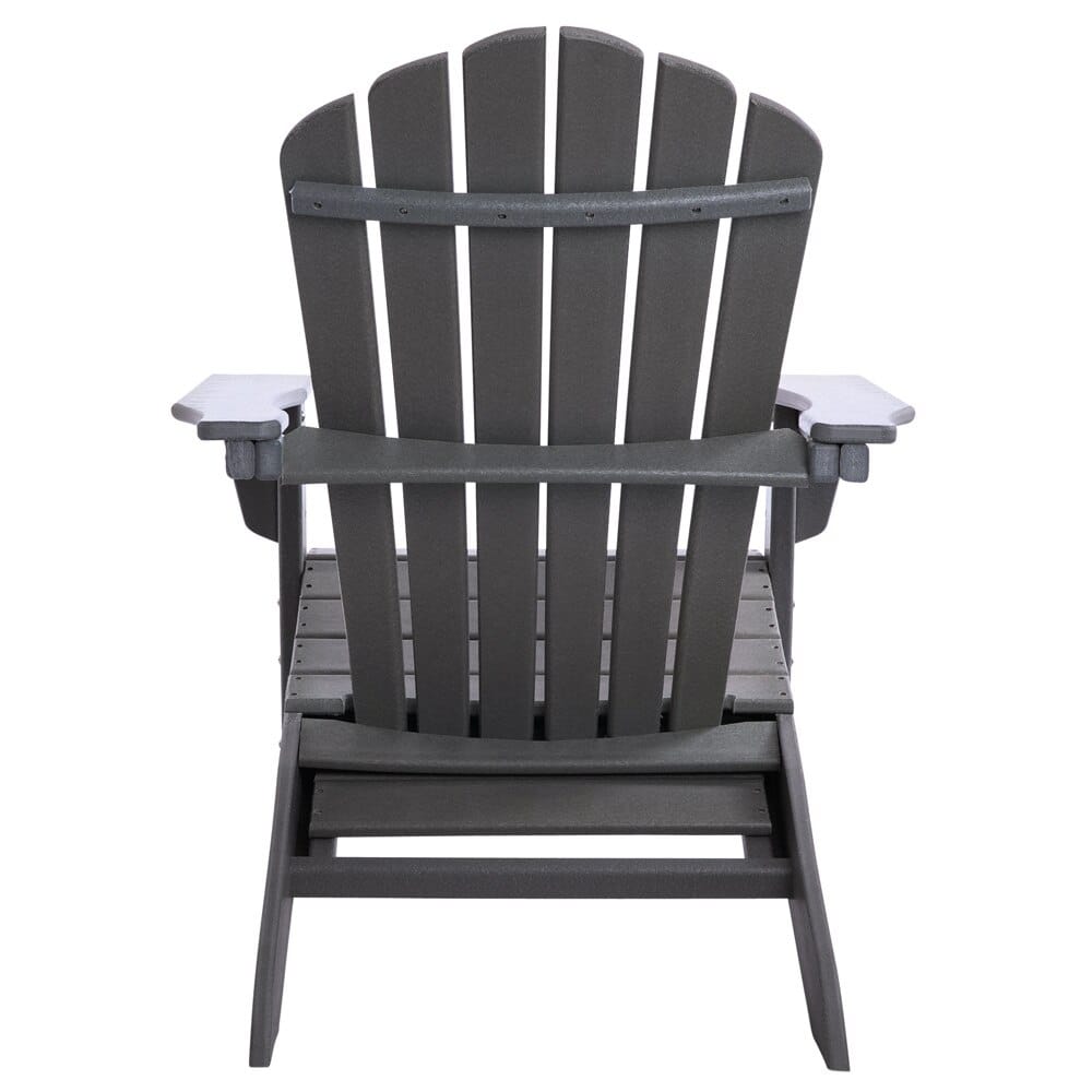 All-Weather Adirondack Chair with Ottoman, Gray