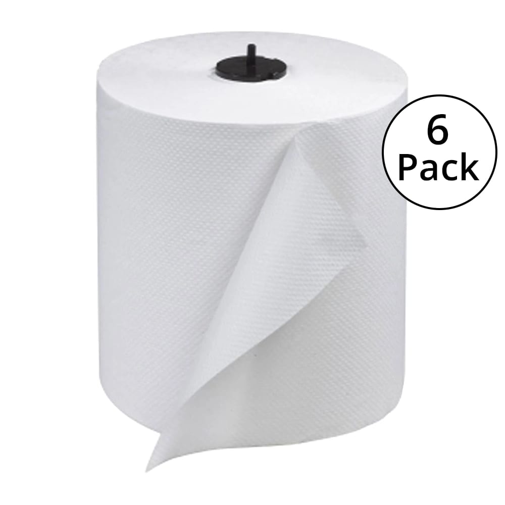Tork 290089 Advanced Single-Ply Hand Roll Towel, White, 6 pk