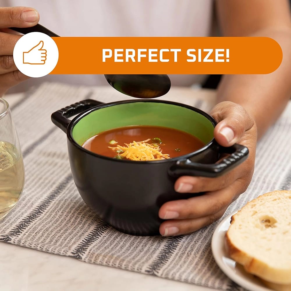 Bruntmor 24 oz French Onion Soup Crocks with Handles, Set of 4