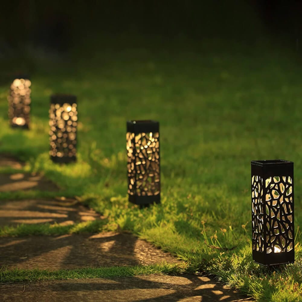 Laurel Canyon Modern Solar Pathway Lights, 8-Pack, Black