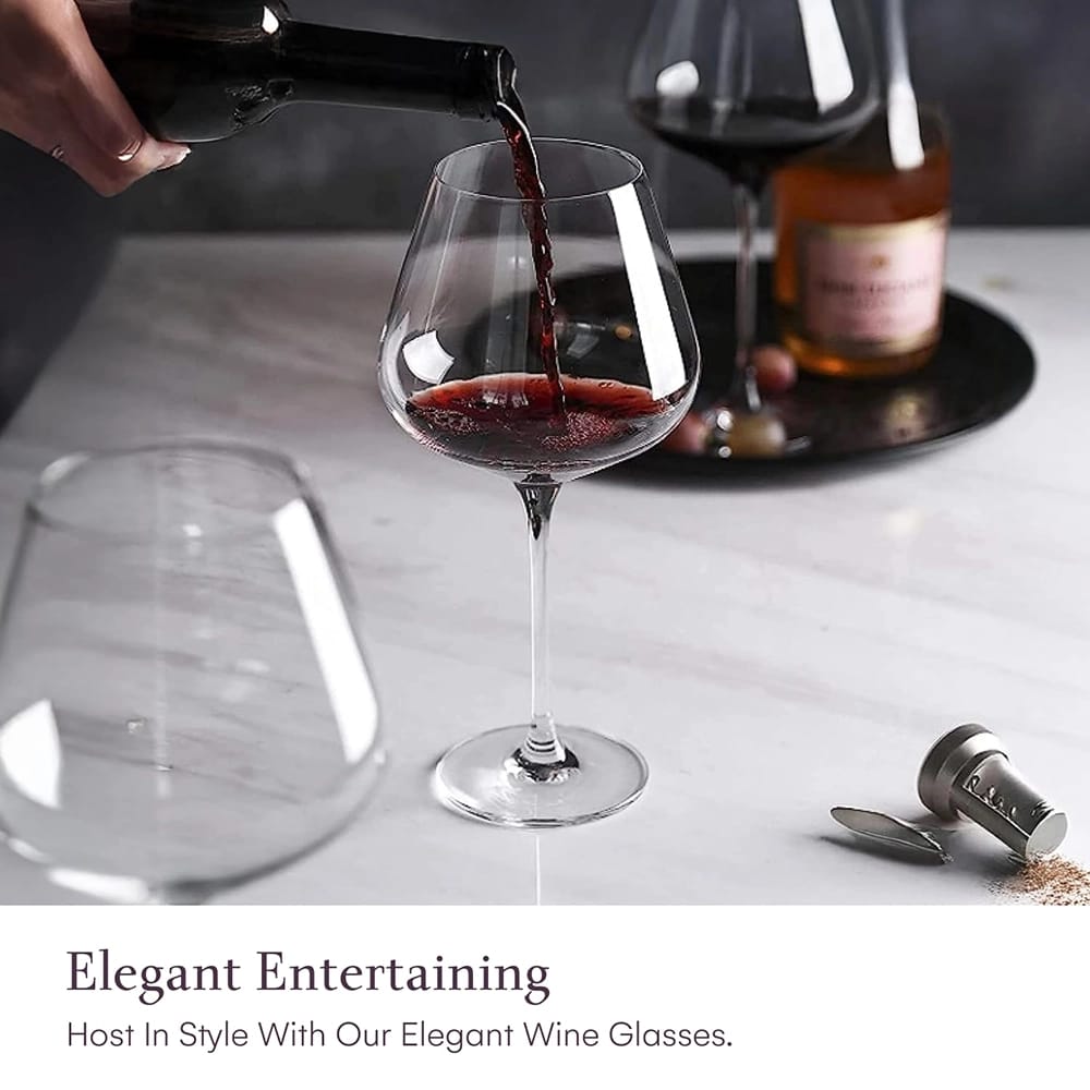 Whole Housewares Italian Style Wine Glasses, Set of 4