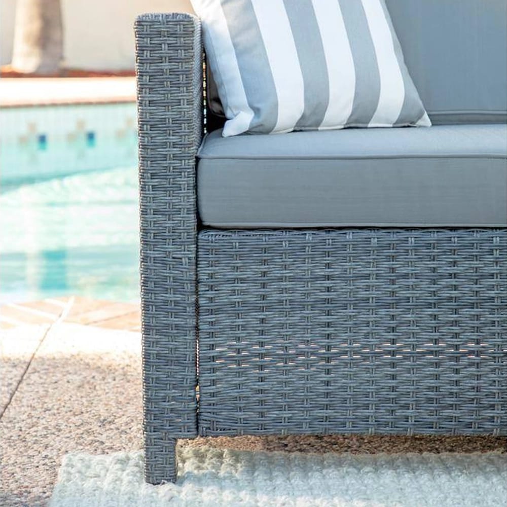 Resin Wicker 4-Piece Chat Set, Dark Gray/Gray
