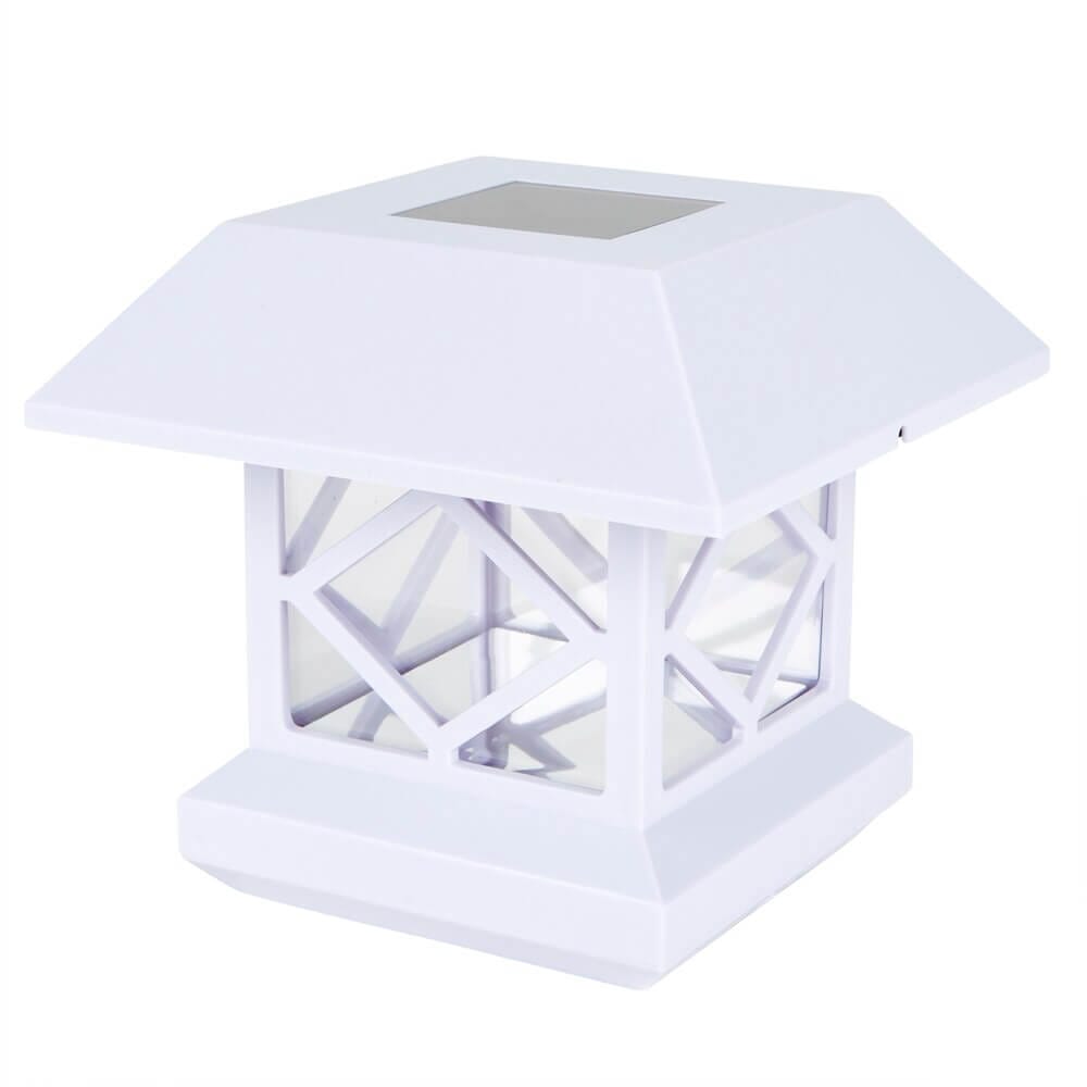 Deluxe Solar Post Cap Light, White Finish