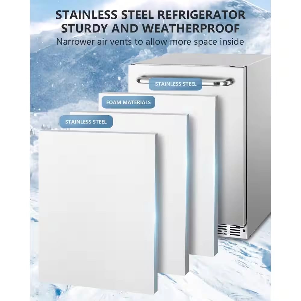 HCK 5.12 cu. ft. Stainless Steel Undercounter Beverage Refrigerator