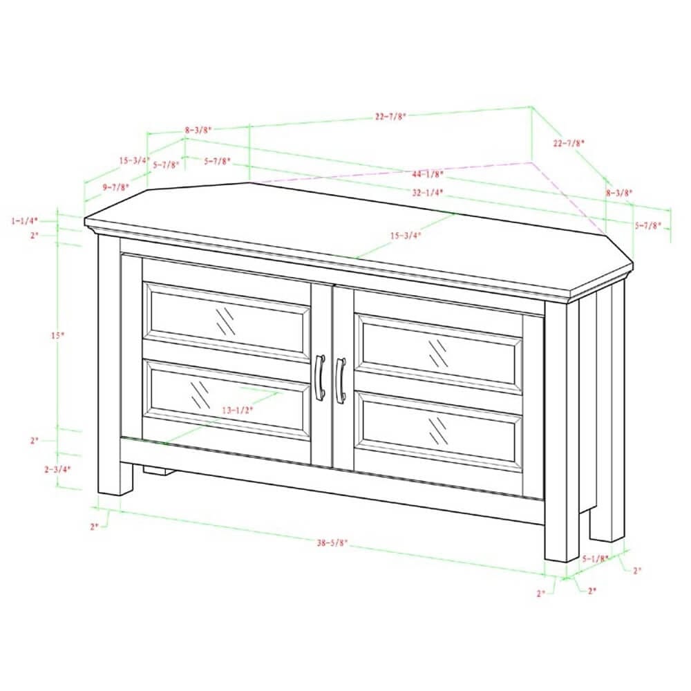 Walker Edison 48" Corner TV Stand, Driftwood