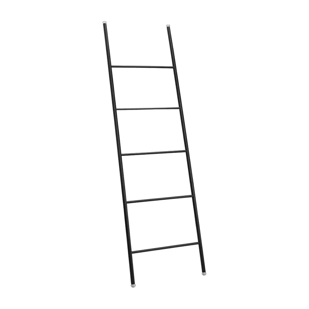 mDesign Metal Blanket and Towel Ladder, Black