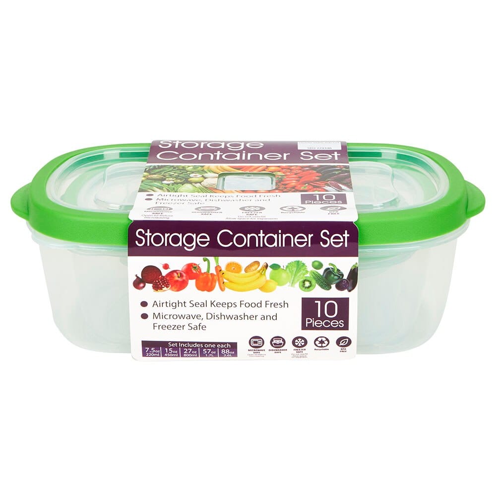 Rectangle Food Storage Containers, Set of 10