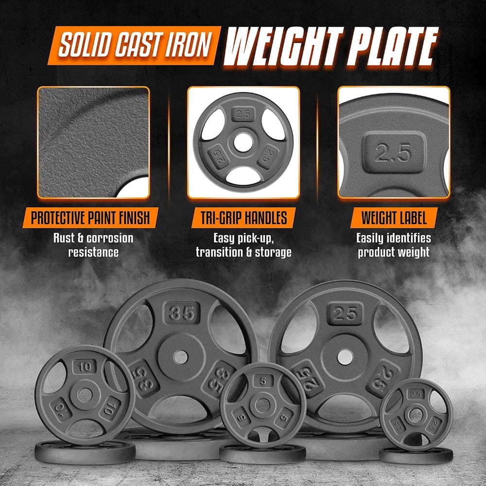 Yes4All Cast Iron 1-Inch Grip Weight Plate, 2.5 lb