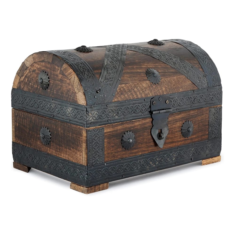 Brynnberg Wooden Pirate Treasure Chest, Brown