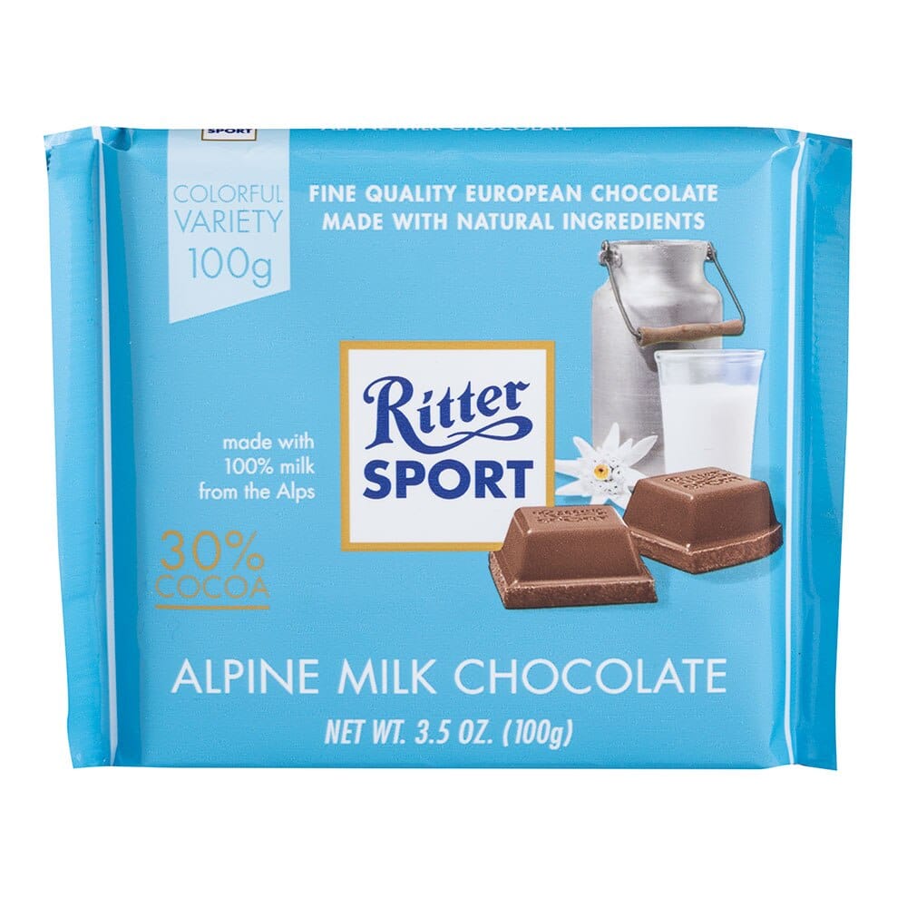 Ritter Sport Alpine Milk Chocolate, 3.5 oz