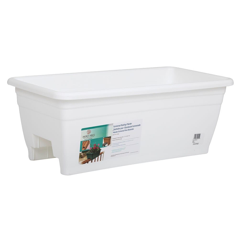 White Deck Rail Planter, 24"