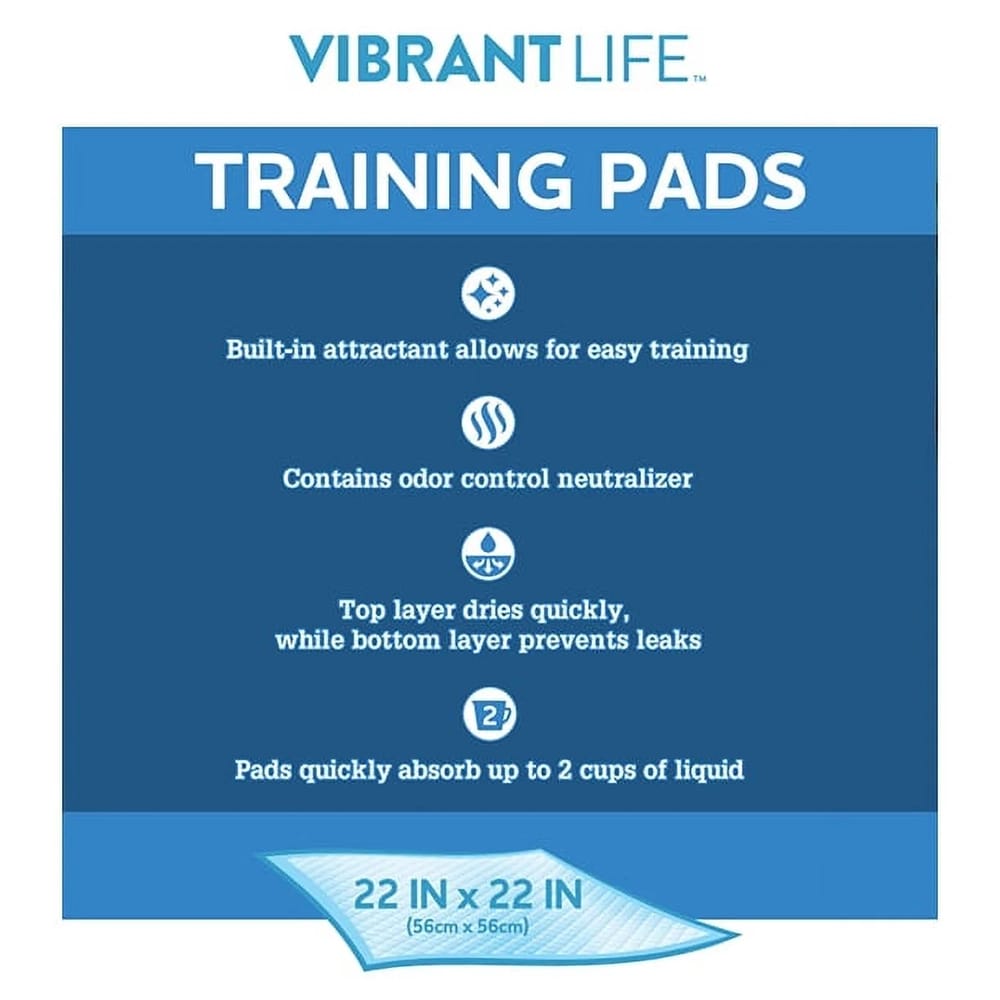 Vibrant Life Large Training Pads, 14 ct, 12-Pack