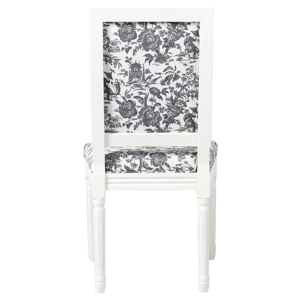 One Kings Lane Open House Calais Side Chair, Set of 2, Onyx Toile