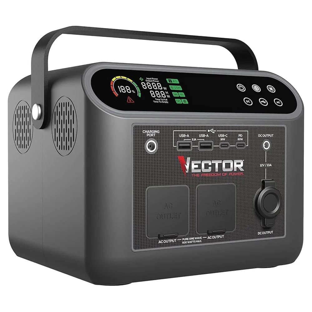 Vector 500 Watt Portable Power Station with 444 WH Li-On Battery