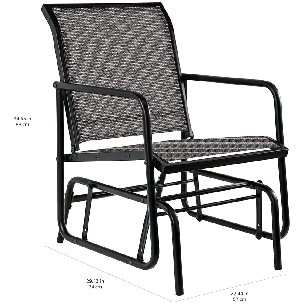 Outdoor Patio Glider Chair, Black