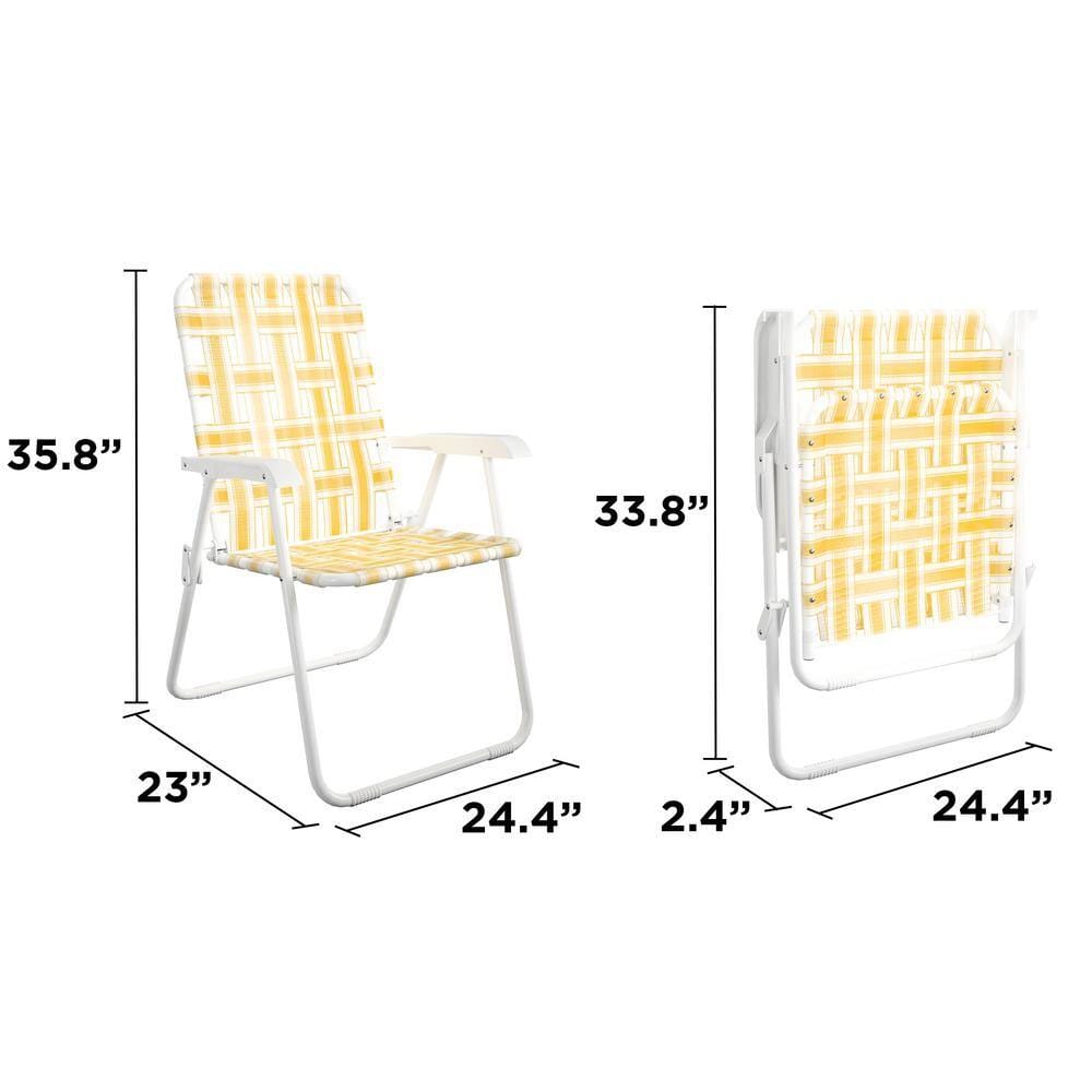 Novogratz Steel Folding Chairs, Yellow, 2 Pack