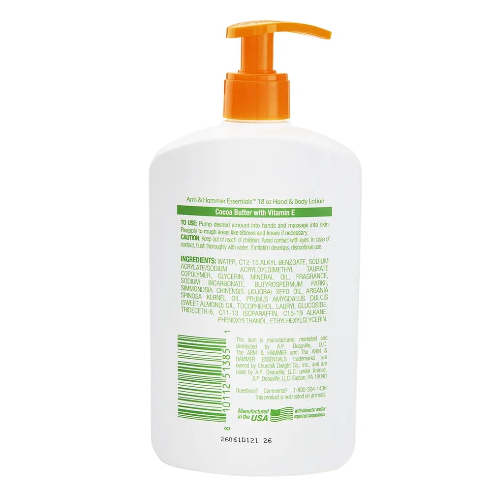 Arm & Hammer Cocoa Butter Hand & Body Lotion, 18 fl oz