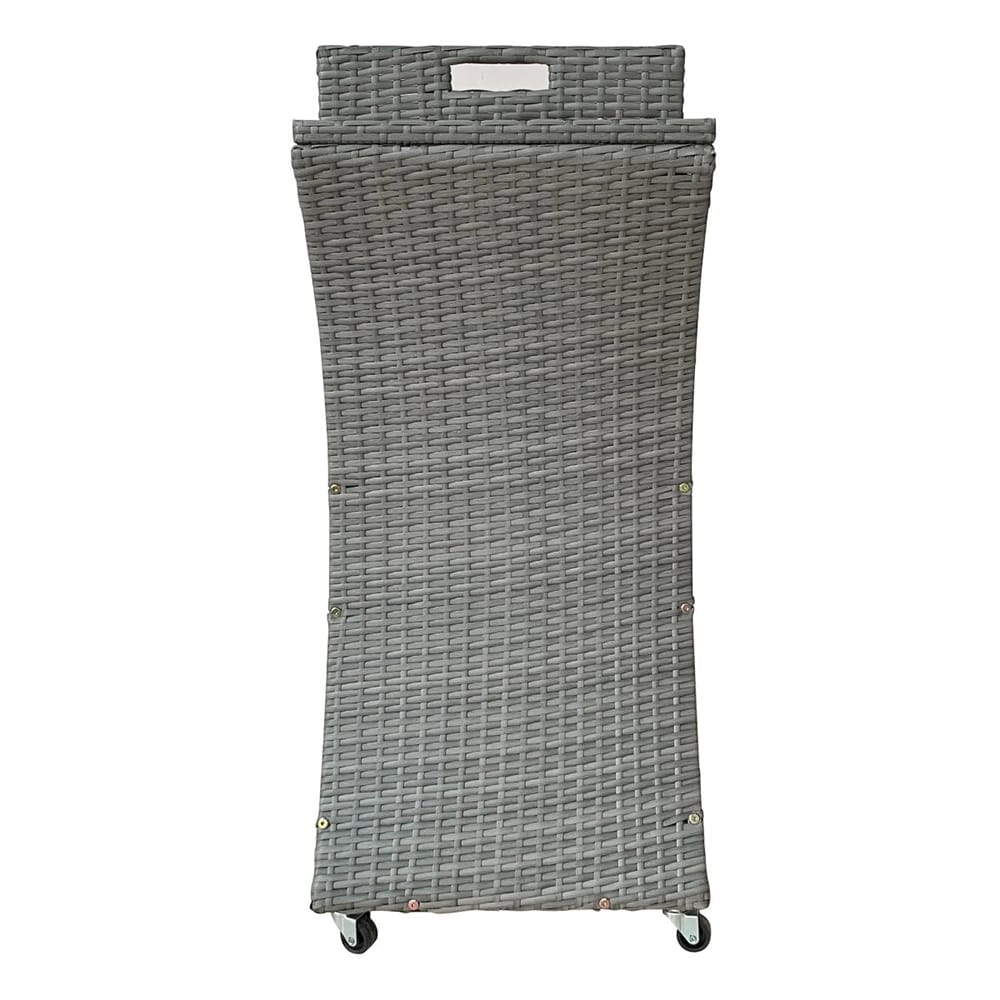 TK Classics Outdoor Wicker Bar Cart, Gray