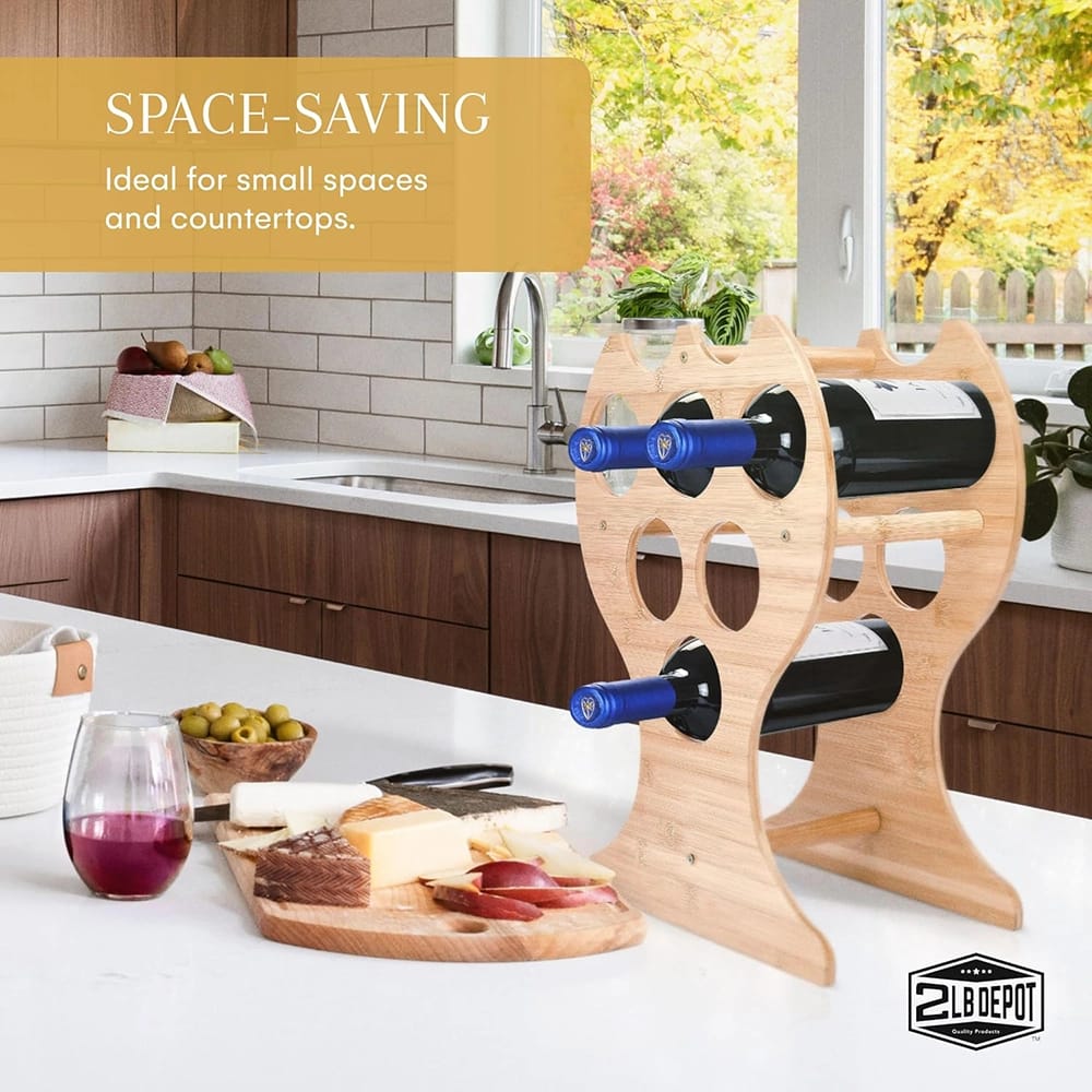 2LB Depot Countertop Bamboo Wine Rack