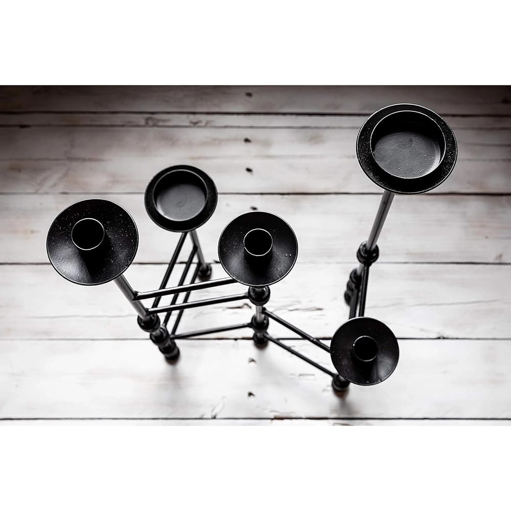 Flamely Flexible Candles Centerpiece, Black