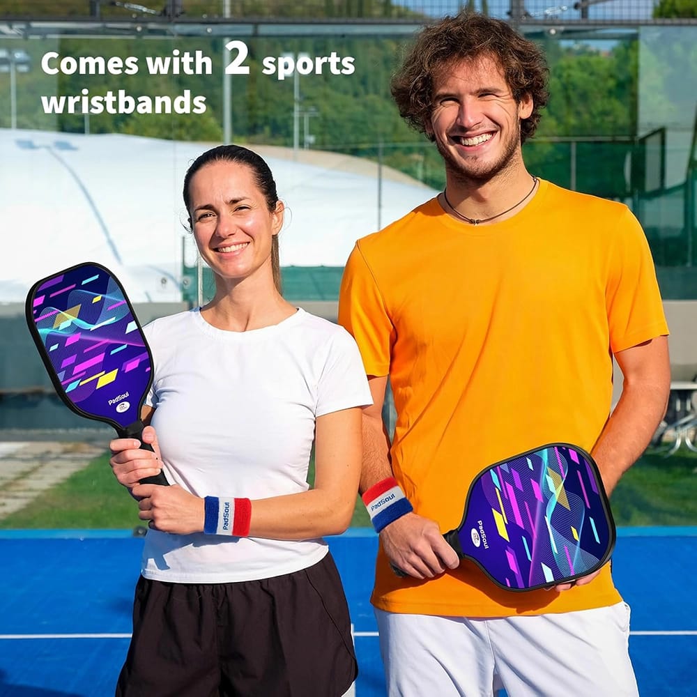 PadSoul Carbon Fiber Pickleball Paddle Set, Blue/Multi