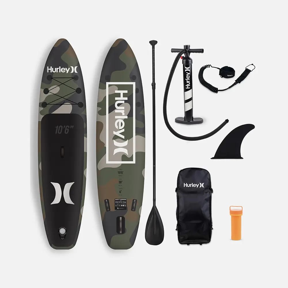 Hurley One and Only 10'6" Inflatable Stand Up Paddle Board, Camo