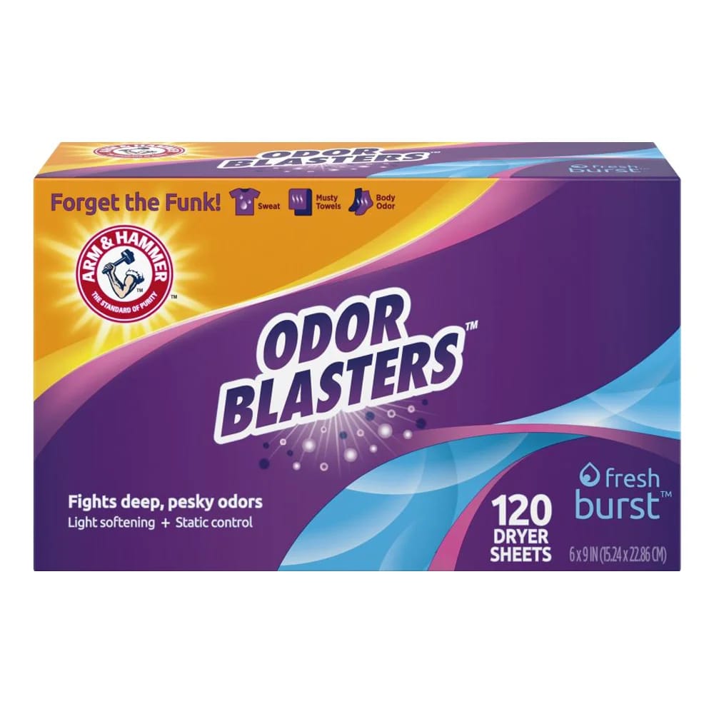 Arm & Hammer Fresh Burst Scent Odor Blasters Dryer Sheets, 120 Count