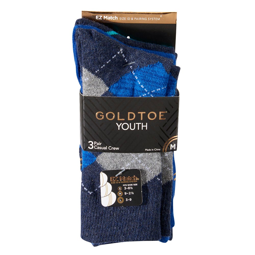 Gold Toe Boys Crew Socks, 3 Pair