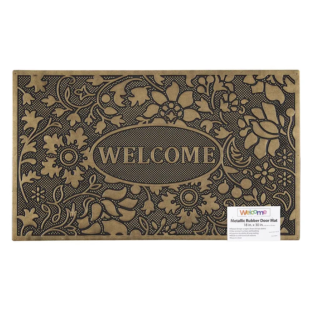 Metallic Rubber Door Mat, 18" x 30"