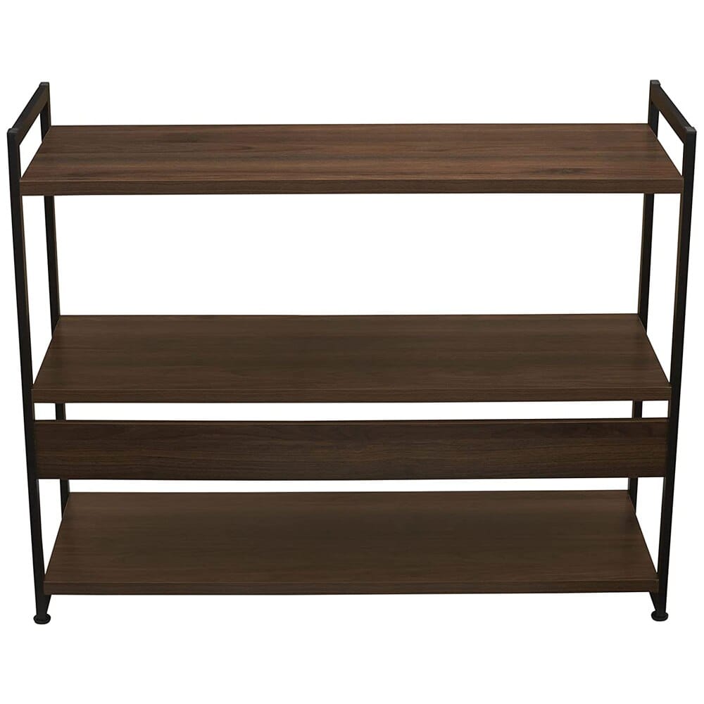 Household Essentials Jamestown Collection 3-Tier Bookshelf, Walnut