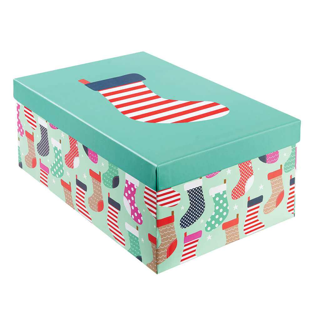 Large Rectangle Christmas Gift Box with Ribbon