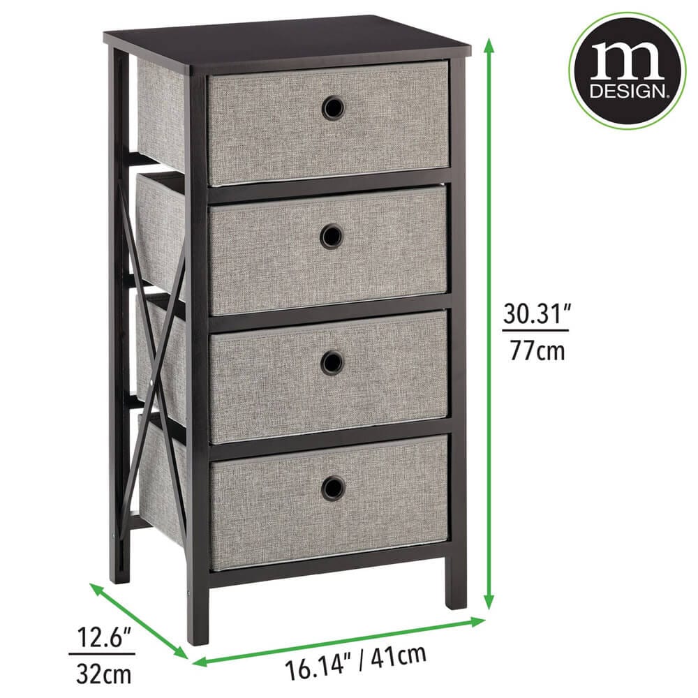 mDesign Chest of Drawers – Bedroom Drawers with 4 Drawers for