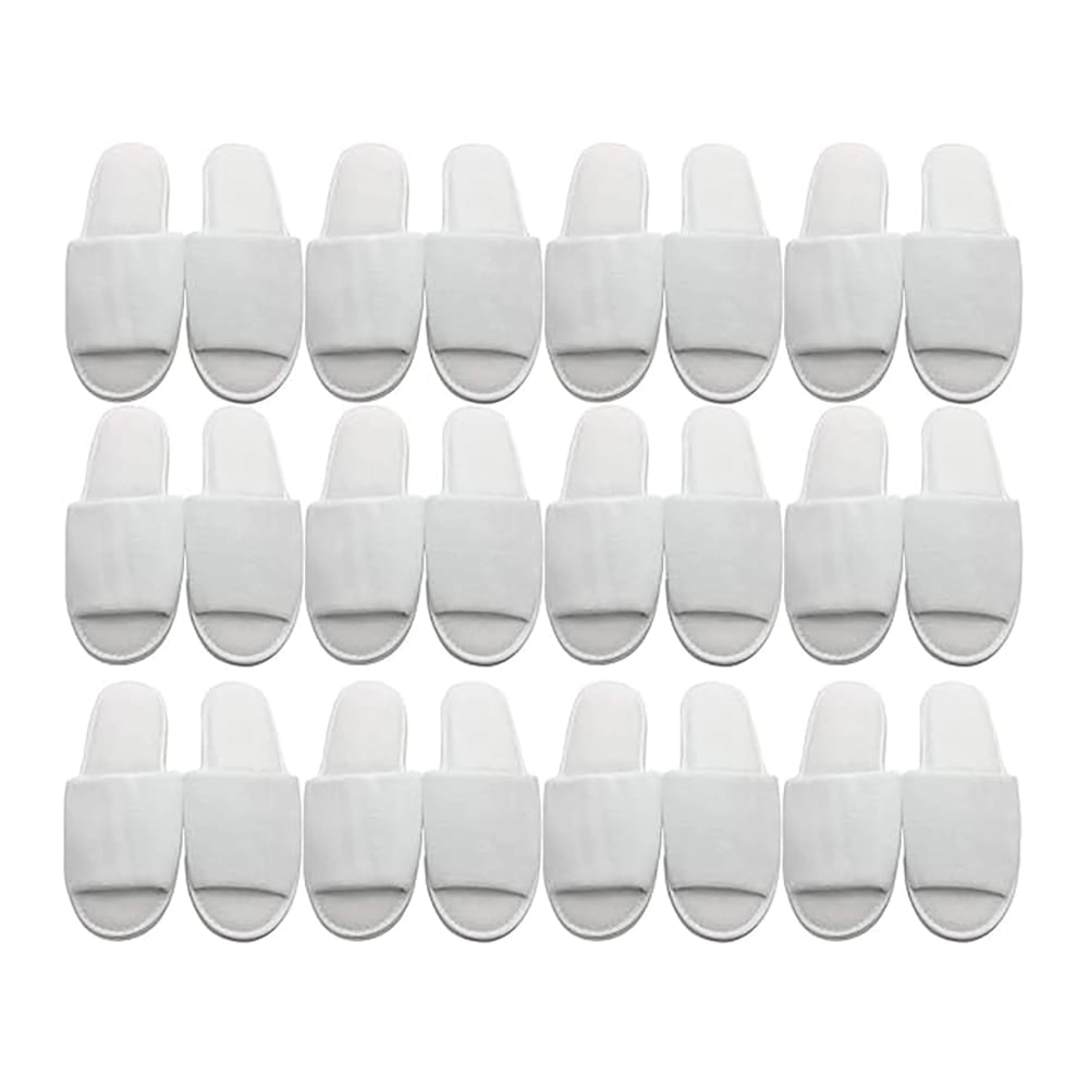 TravelWell Open Toe Spa Slippers for Women, Large 9-10.5W/9-10M, 12 Pack
