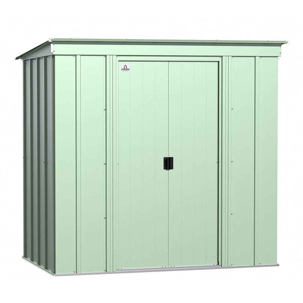 Arrow 6' x 4' Classic Galvanized Steel Metal Storage Shed, Sage