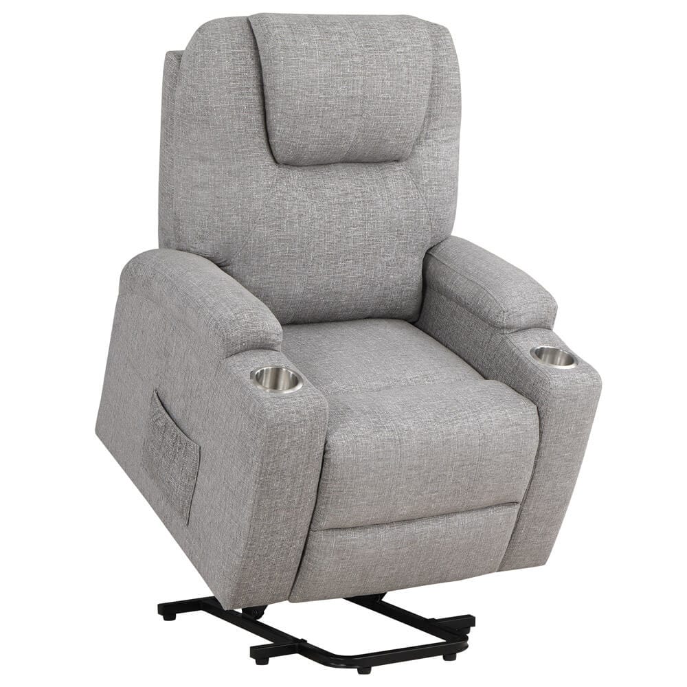 Chenille Power Lift Chair with Heat & Massage, Gray