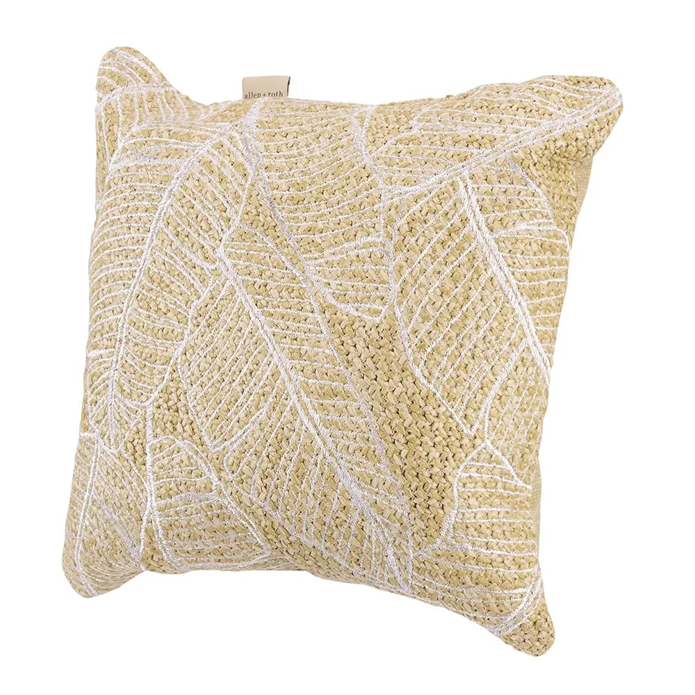 Allan + Roth Banana Leaf Decorative Pillow, Tan